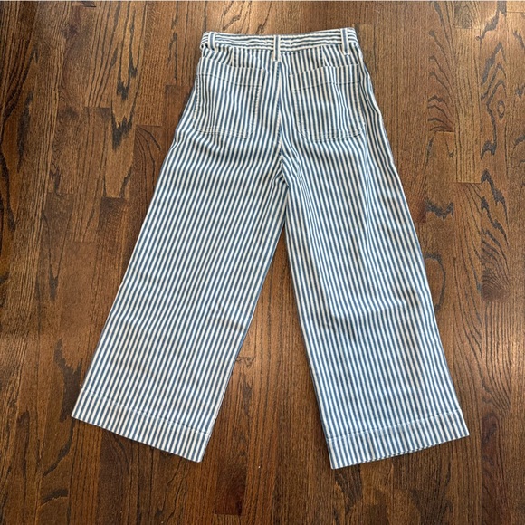 Madewell Emmett Wide-Leg Crop Pants in Herringbone Railroad Stripe size 27 1608 - Picture 10 of 11